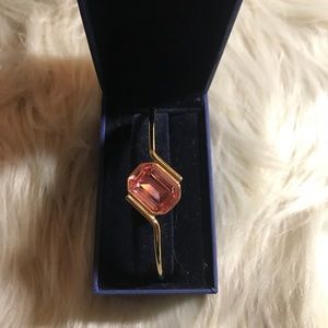 Swarovski gold and pink bangle bracelet